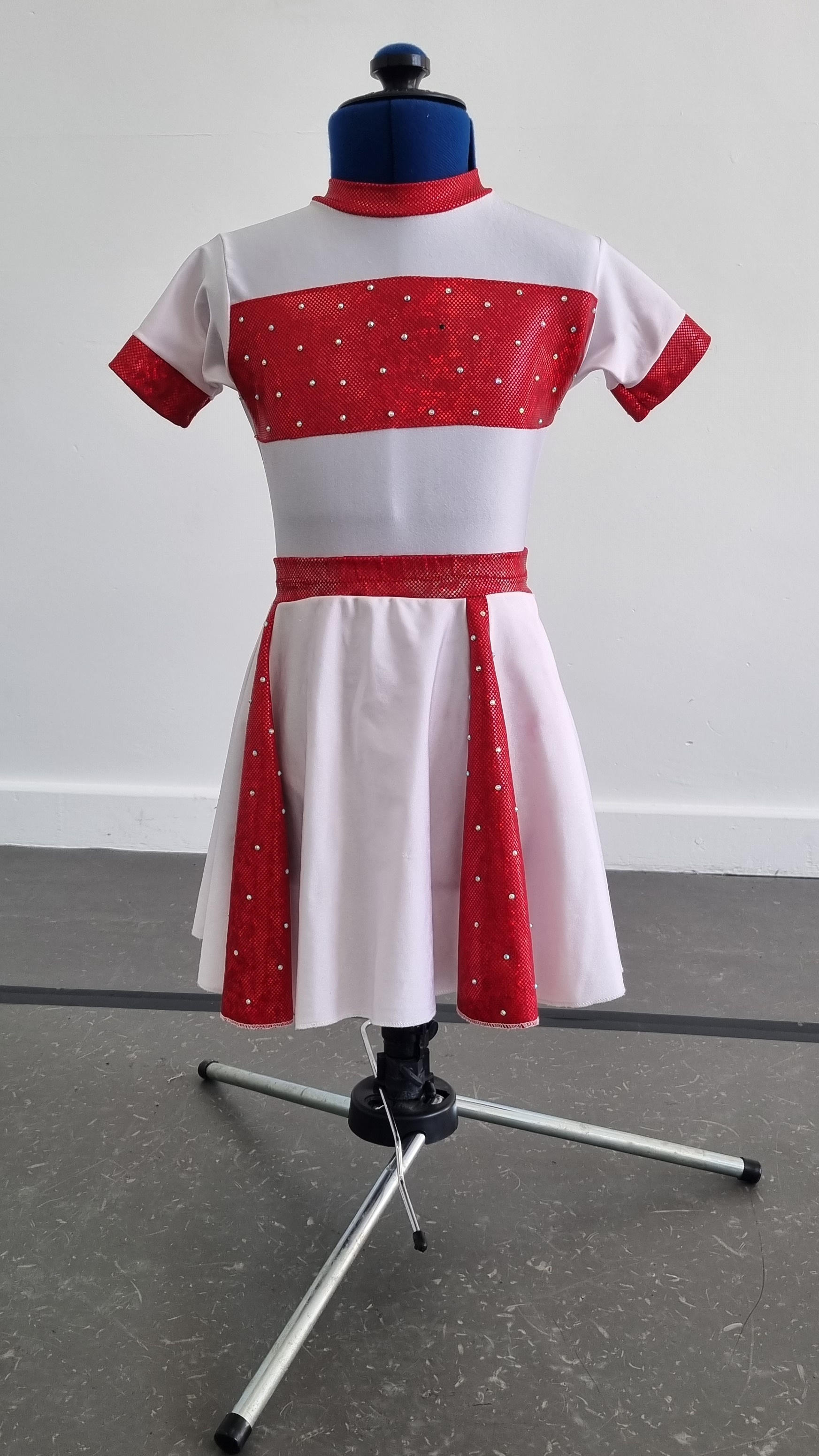 Cheerleader White Skirt and Leotard Set