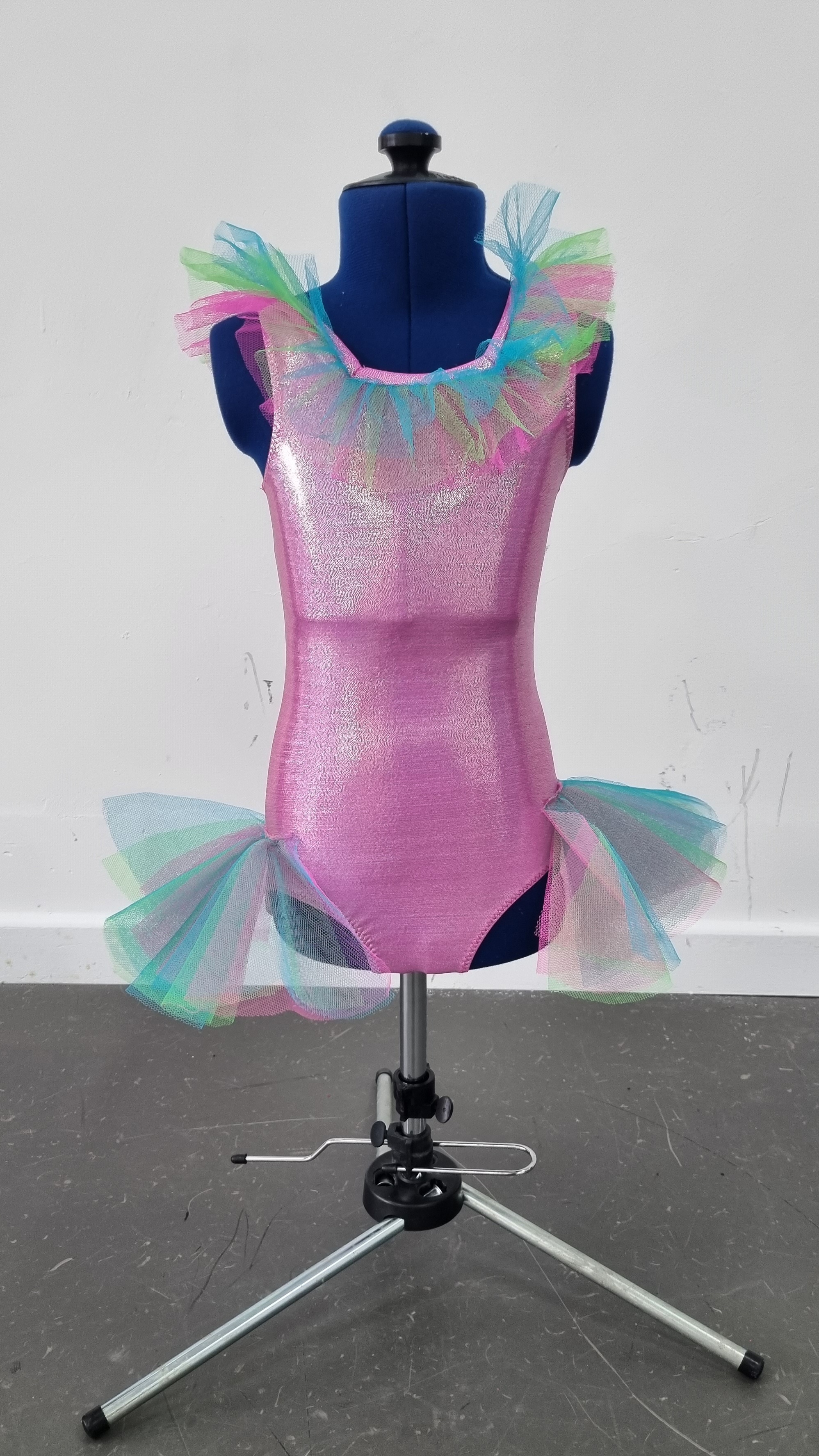 Fish Metallic Pink Leotard with Tulle Detail